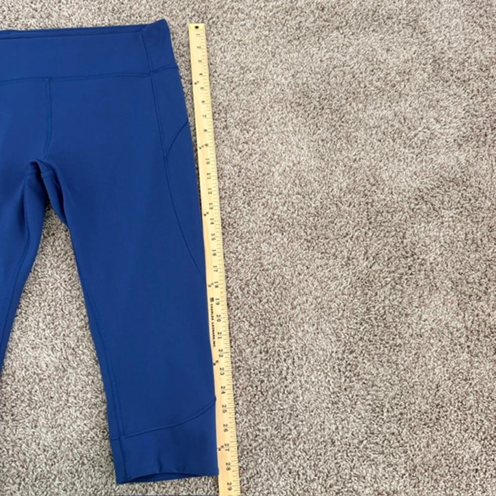 Lululemon In Movement Crop 19" Deep Marine Blue Leggings Athletic Women's 12 - Picture 4 of 8